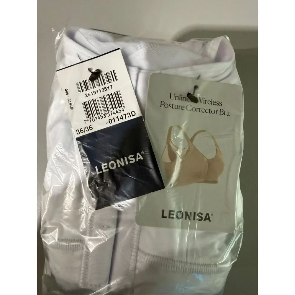 Leonisa Posture Corrector Back Support Wireless Bra White 36D - Picture 5 of 5